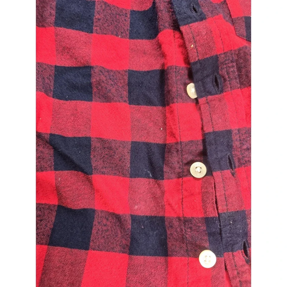 OshKosh Bgosh Long Sleeve Shirt Boys 3T Red Black Plaid Flannel Button Front Top